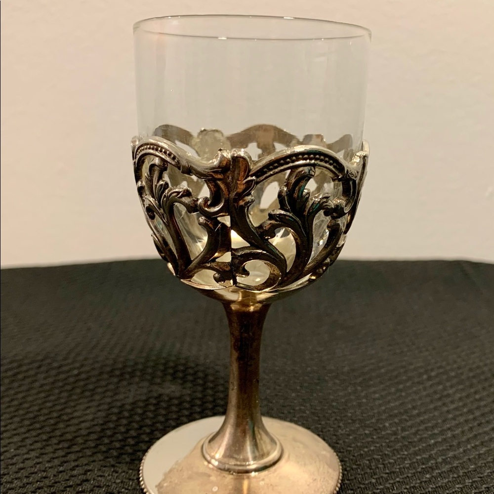 Silverplate Cordial Glass Vintage 1960-70's
